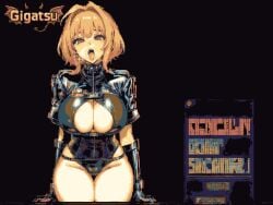 gigatsu ai_generated pixel_art pixel_animation gif twitching animated animation limited_palette ai_assisted aseprite_(artwork) glitch seductive seductive_pose cyberpunk open_mouth orange_hair big_breasts