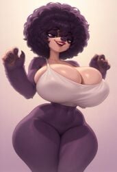 20th_century_fox 20th_century_studios ai_generated big_breasts bimbo blue_sky_studios breasts cleavage female granny_(ice_age) huge_breasts ice_age:_collision_course ice_age_(series) large_breasts purple_body purple_hair purple_nose sloth