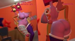 crabofgarry garry's_mod gmod source_filmmaker source_engine sfm zooble_(the_amazing_digital_circus) the_amazing_digital_circus glitch_productions female female_only 1girls abstract_character triangle_head 3d 3d_(artwork) breasts big_breasts ass big_ass butt big_butt bubble_butt bubble_ass nipples dialogue text talking talking_to_self tagme mirror looking_at_self looking_at_mirror