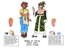 2d 2d_(artwork) 2d_artwork barefoot blarf022 color colored feet feet_fetish feet_focus female female_focus female_only foot_fetish foot_focus musk musk_clouds oc soles stink_fumes stinky stinky_feet text human