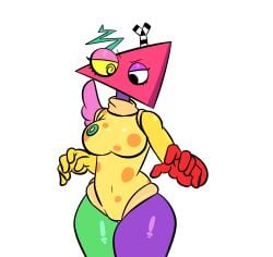 the_amazing_digital_circus zooble_(the_amazing_digital_circus) glitch_productions devildust15_(artist) female female_only 1girls solo breasts featureless_breasts featureless_crotch triangle_head abstract_character tagme