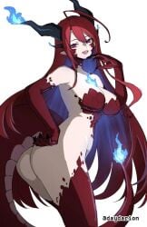1girl 1girls adult adult_female ass ass_cleavage ass_crack big_boobs big_breasts black_horn black_horns busty busty_female busty_girl butt character_request copyright_request dayyo_(daydarion/day-chan) dragon_girl elizabeth_rose_bloodflame hololive hololive_english horn horns inframammary_fold large_boobs large_breasts leaning leaning_forward looking_back looking_back_at_viewer mature mature_female open_mouth open_mouth_smile parted_lips posing posing_for_the_viewer posing_naked posing_nude red-eyed_female red-haired_female red_eyes red_hair smile smiley_face smiling smiling_at_viewer standing tail thick_ass thick_butt tongue upper_teeth virtual_youtuber
