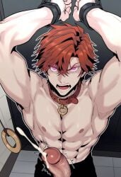 1boy 1male abdomen abs ai_generated alex_(dead_crow's_gaze) biceps bondage cum dead_crow's_gaze ejaculating_cum ejaculation erect_penis erection gay gay_male guy hipnosis homosexual_male huge_cock huge_penis hypnosis hypnotic_eyes hypnotized hypnotized_male ia_generated male mind_broken mind_control muscles muscular muscular_male pendulum pink_eyes red_hair