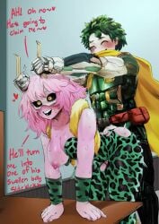 1boy 1girls amano44 ass balls big_balls big_cock big_nipples big_penis blush blush_lines blushing boku_no_hero_academia boku_no_hero_academia_(finale) boobs breasts butt cock doggy_style doggystyle english english_text gigantic_balls gigantic_cock gigantic_penis grabbing_horns green_hair heart heart-shaped_pupils heart_symbol hips horn horn_grab horns huge_balls huge_cock huge_nipples huge_penis imminent_impregnation izuku_midoriya japanese japanese_female japanese_male long_hair massive_balls massive_cock massive_penis medium_ass medium_boobs medium_breasts medium_butt medium_tits mina_ashido mina_ashido_time-skip my_hero_academia my_hero_academia_(finale) nipples penis penis_in_pussy pink_body pink_hair pink_skin post-timeskip short_hair small_ass small_boobs small_breasts small_butt small_tits text text_bubble thighs tits