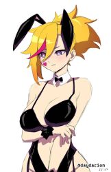 1girls 2d 2d_(artwork) 2d_artwork arm_under_breasts belly belly_button big_boobs big_breasts black_bowtie black_bunny_ears black_bunnysuit black_hairband black_leotard black_topwear black_wrist_cuffs blonde blonde-haired_female blonde_female blonde_hair blonde_hair_female blue-eyed_female blue_eyes bowtie breasts bunny_costume bunny_ears bunnygirl bunnygirl_outfit bunnysuit busty busty_female busty_girl cleavage collar collarbone curvaceous curvaceous_body curvaceous_female curvaceous_figure curvaceous_hips curvy curvy_body curvy_female curvy_figure curvy_hips dayyo_(daydarion/day-chan) digital digital_art digital_drawing digital_drawing_(artwork) digital_media digital_media_(artwork) drawing female female_focus female_only fingers hair_between_eyes hourglass_figure large_boobs large_breasts lean_figure leotard long_hair looking_down midriff multicolored_hair muse_dash narrow_waist navel pink-haired_female pink_hair pink_hair_female rin_(muse_dash) shoulders simple_background slender_body slender_waist slim_female slim_waist solo standing topwear upper_body white_background white_collar white_pupils wide_hips wrist_cuffs yellow-haired_female yellow_hair