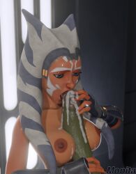 nsmonitafw female male penis erection huge_cock breasts nipples orange_skin alien togruta ahsoka_tano star_wars paizuri cum 1girls 1boy 3d