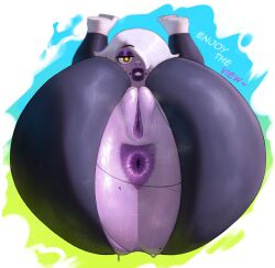 1girls alien alien_girl alien_humanoid amethyst_(steven_universe) anal_hair anus ass ass_focus big_ass blush chichichoart female full_body gem_(species) hair_over_one_eye hairy_anus heels leggings long_hair looking_at_viewer mole mole_on_anus mole_on_ass partially_clothed presenting presenting_hindquarters purple_body purple_eyes purple_hair solo solo_female star-shaped_pupils steven_universe sweat sweaty_ass torn_clothes torn_leggings