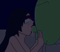 12_oz_mouse 1boy 1girl absurd_res adult_swim black_hair blair_(iceprincess) blush caressing_testicles crying dark_background deepthroat digital_media_(artwork) eyeshadow fellatio female furry furry_on_human green_body green_fur human iceprincess_(artist) interspecies lipstick long_hair looking_up makeup male mascara mouse mouse_fitzgerald murid murine nude oral penis purple_eyeshadow purple_lips red_eyes rodent solo_focus tail tears testicles