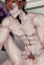 ia_generated ai_generated alex_(dead_crow's_gaze) dead_crow's_gaze 1boy 1male gay gay_male homosexual homosexual_male straight_sex hetero_sex hetero straight male_only nude_male nude bara muscular muscles muscular_male red_hair grey_eyes abs pubic_hair sweating pecs pectorals biceps gay_to_straight gay_with_woman male_penetrating_female gay_to_bisexual gay_to_bi orientation_play