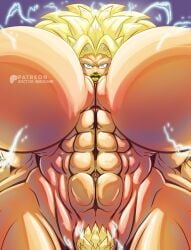 abs absurd_res alien animal_humanoid blonde_hair breasts doctor_awesome dragon_ball female genitals glowing glowing_hair hair haplorhine hi_res human humanoid low-angle_view low_angle_pov mammal mammal_humanoid monkey monkey_humanoid muscular muscular_female nsfw primate primate_humanoid pubes saiyan sparking sparking_pubes super_saiyan_3 supr_saiyan_pubic_hair under_boob vulva
