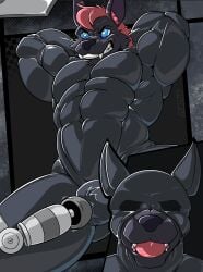 absurd_res anthro bdsm canid canine canis garjon_moon-hunter gimp_mask gimp_suit hi_res hypnosis latex male mammal mask mind_control monkeymuku mythological_canine mythological_creature mythology null_bulge solo toy werecanid werecanine werecreature werewolf wolf