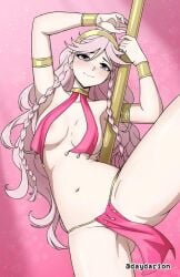 1girls 2d 2d_(artwork) 2d_artwork areolae arm_above_head arm_up armpit armpit_crease armpit_peek armpits arms_above_head arms_up ass_visible_through_thighs barely_clothed belly belly_button belly_dancer belly_dancer_outfit blush_face blushing blushing_at_viewer blushing_female braid braided_hair braided_sidelock braids breasts breasts_apart collarbone dancer dancer_outfit dayyo_(daydarion/day-chan) digital digital_art digital_drawing digital_drawing_(artwork) digital_media digital_media_(artwork) drawing elbows embarrassed exposed female female_focus female_only fingers fire_emblem flushed flushed_face flustered_female foot_up groin groin_tendon hairband hairless_armpits half_naked half_nude hand_above_head hand_up hands_above_head hands_up head_tilt inframammary_fold inguinal_crease inguinal_ligament knee_up lean_figure leg_up legs_apart long_hair looking_at_viewer medium_breasts midriff naked_woman narrow_waist navel nipple_bulge olivia_(fire_emblem) partially_undressed pink-haired_female pink_background pink_hair pink_hair_female pole pole_dancing posing posing_for_the_viewer purple-eyed_female purple_eyes semi_nude shaved_armpits shoulders simple_background slender_body slender_waist slim_female slim_waist solo standing thick_thighs thighs tilted_head upper_body violet-eyed_female violet_eyes wavy_hair wide_hips