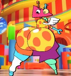 the_amazing_digital_circus glitch_productions zooble_(the_amazing_digital_circus) solo female female_only 1girls jyongad triangle_head abstract_character ass big_ass huge_ass bubble_ass butt big_butt huge_butt bubble_butt looking_back annoyed annoyed_expression tagme