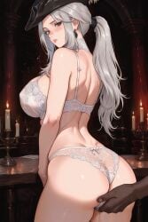 1boy 1boy1girl 1female 1girl 1girls 2026 ai_assisted ai_generated background big_breasts bloodborne blush blushing blushing_female bra breasts clothed_female clothing dark-skinned_male dark_skin female female_focus fingering fingering_partner fingers from_behind fromsoftware frustrated green_eyes indoors inminent_sex lady_maria_of_the_astral_clocktower large_breasts light-skinned_female light_skin lingerie lingerie_bra lingerie_panties long_hair male nipples out_of_frame panties ponytail pose posing shy smile smiling submissive submissive_female uncensored underwear video_game video_game_character video_game_franchise video_games white_hair