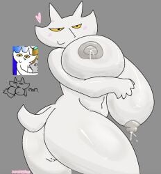 1girls anthro anthro_female anthro_only arctic_fox artist_name ass big_ass big_breasts big_butt blush bodily_fluids breasts canid canine digital_drawing_(artwork) digital_media digital_media_(artwork) erect_nipples female female_only fox fox_girl fur furry furry_female furry_only genital_fluids genitals glistening glistening_body glistening_breasts glistening_butt glistening_fur glistening_genitalia glistening_pussy gray_background gray_nipples heart heart_symbol house_of_puso huge_breasts justkittyful kayden_(house_of_puso) lactating lactating_nipples lactation mature mature_female milf navel nipples pussy pussy_juice rear_view self_upload shiny shiny_ass shiny_body shiny_breasts shiny_fur shiny_pussy shiny_thighs solo tail true_fox vaginal_fluids watermark white_body white_fur wide_thighs yellow_eyes