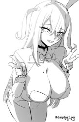 1girls 2d 2d_(artwork) 2d_artwork big_boobs big_breasts black_and_white black_choker bowtie breasts bunny_costume bunny_ears bunnygirl bunnygirl_outfit bunnysuit busty busty_female busty_girl character_request choker cleavage collar collarbone copyright_request dayyo_(daydarion/day-chan) digital digital_art digital_drawing digital_drawing_(artwork) digital_media digital_media_(artwork) drawing elbows eyebrows_visible_through_hair female female_focus female_only fingers greyscale groin hair_between_eyes head_tilt huge_boobs huge_breasts large_boobs large_breasts leotard long_hair looking_at_viewer monochrome monochrome_background parted_lips plump_breasts shoulders simple_background smile smiley_face smiling smiling_at_viewer solo standing thigh_gap thighs tilted_head topwear upper_body white_background wrist_cuffs