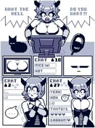1girls angry animated annoyed big_breasts bouncing_breasts breasts comic comic_page female female_only lisa_(pixelsira) original pixel_animation pixel_art pixelsira recording shaking_camera short_hair solo solo_female streaming tagme video