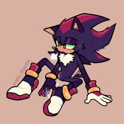 1:1 after_masturbation anthro claws copii_chaotix cuntboy finger_claws fingering fingering_self gynomorph hair hot_breath intersex looking_pleasured male masturbation messy_hair sega shadow_the_hedgehog solo sonic_the_hedgehog_(series) tail tail_motion tailwag