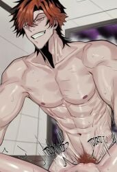 1boy 1male abdomen abs ai_generated alex_(dead_crow's_gaze) biceps bondage cum dead_crow's_gaze ejaculating_cum ejaculation erect_penis erection gay gay_male gay_to_bisexual gay_to_straight gay_with_woman guy hipnosis homosexual_male huge_cock huge_penis hypnosis hypnotic_eyes hypnotized hypnotized_male hypnotized_sex ia_generated male mind_broken mind_control muscles muscular muscular_male pink_eyes red_hair straight_sex