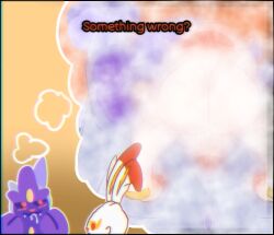 anthro blush bodily_fluids butt dream drevalyn drooling duo feet female generation_8_pokemon genitals hisuian_form hisuian_sneasel loglord142 male male/female nintendo orange_eyes penis pokemon pokemon_(species) red_eyes regional_form_(pokemon) rubbert saliva scorbunny smoke text thought_bubble