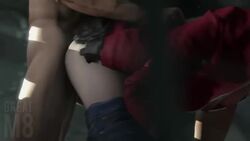 1boy 1girls 3d animated ass capcom claire_redfield duo greatm8 hetero jeans leon_scott_kennedy moaning nude_male pants_down red_jacket resident_evil resident_evil_2 resident_evil_2_remake sex sound tagme video