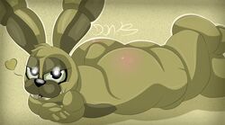 1other ambiguous_gender animatronic anthro anthro_only ass ass_up big_butt digital_media_(artwork) eyelashes feet five_nights_at_freddy's five_nights_at_freddy's_4 fur furry girly green_body green_skin half-closed_eyes heart huge_ass lagomorph legs leporid long_ears looking_at_viewer lying machine mammal naked nipples on_stomach open_mouth plushtrap plushtrap_(fnaf) plushtrapboyuwu presenting presenting_hindquarters rabbit robot sharp_teeth simple_background smile solo tail teeth thick_thighs thighs video_games wide_hips