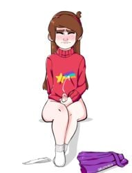 1futa blush brown_hair clothes_on_floor cum cumming dickgirl disney disney_channel futa_only futanari gravity_falls mabel_pines masturbating masturbation mouth_closed panties panties_removed pleasure_face praisephoenix samdysworld shy skirt socks solo straight_hair white_skin