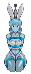 1girls adhesive_lipstick animated anthro arms_behind_back blue_hair blue_lipstick blue_skin bondage breasts bunny_ears bunny_girl bunnysuit earrings fused_gag fused_lips fused_mouth gag gagged gif glue glue_gag glue_gagged glued glued_lips glued_mouth lipstick lipstick_gag oc original_character red_eyes rope rope_bondage sealed_lips sealed_mouth thighs wossarem