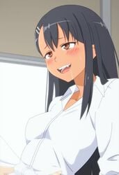 1boy 1girls akinoya animated bar_censor black_hair blush breasts brown_eyes censored classroom clenched_teeth clothed clothed_female clothed_sex clothing creampie cum cum_in_pussy cum_inside desk dominant_male ejaculation erection hayase_nagatoro hi_res horny_female large_ass long_hair longer_than_30_seconds naoto_hachioji_(senpai) open_mouth panties panties_aside penis please_don't_bully_me,_nagatoro public_sex pussy revealing_clothes saliva school school_uniform schoolgirl sex sharp_teeth simple_background skirt_lift small_breasts sound spread_legs standing_sex sweat tan tan_skin tanline thick_thighs unseen_male_face vaginal_penetration video