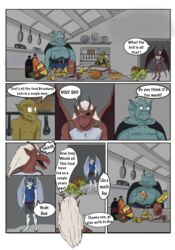 anthro broadway_(gargoyles) brooklyn_(gargoyles) comic disney english_text fudog_(gargoyles) gargoyles gay gnash_(gargoyles) intervention kitchen lexington_(gargoyles) male male_only nashville_(gargoyles) pornangel speech_bubble tagme text