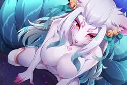 ahri animated anthro breasts fur furry league_of_legends nervous sollyz spirit_blossom_ahri spirit_blossom_series tagme video