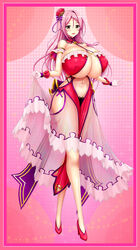 1girls aizawa_momoka blush btk cleavage curvy dress female flower frills full_body gigantic_breasts gloves hair_ornament high_heels highres honoo_no_haramase_paidol_my_star_gakuen_z huge_breasts long_hair looking_at_viewer navel open_mouth pink_hair revealing_clothes shiny_skin smile solo standing underboob wide_hips yellow_eyes