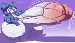 2021 3_toes anthro balls big_balls big_muscles big_pecs big_penis blue_hair bobert bodily_fluids bodybuilder countershading cum ejaculation erection feet fur genital_fluids genitals hair hand_behind_head huge_balls huge_cock huge_muscles huge_pecs humanoid_genitalia humanoid_penis hyper hyper_balls hyper_genitalia hyper_muscles hyper_pecs hyper_penis lagomorph leporid male mammal multicolored_body multicolored_fur multicolored_penis muscular muscular_anthro muscular_male nude open_mouth pecs penis plantigrade rabbit sitting sleeping solo throbbing toes tongue tongue_out top_heavy_penis vein veins veiny_penis white_balls white_body white_countershading zealywealy zzz