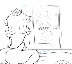 2people ass black_and_white brodtsumi mario_(series) nintendo princess_rosalina super_mario_galaxy tsumibro