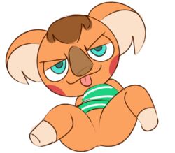 animal_crossing bottomless canberra_(animal_crossing) featureless_crotch female furry koala nintendo simple_background spread_legs video_games vilepluff