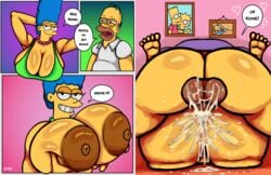 1boy 1boy1girl 1girls alternate_breast_size arm_behind_back arm_behind_head armpits being_watched big_breasts breast_grab breasts canon_couple comic creampie cum cum_in_pussy cum_inside dynamik808 english_text funny gigantic_breasts grabbing grabbing_own_breast heart homer_simpson huge_breasts husband husband_and_wife instant_loss_2koma inviting inviting_to_sex marge_simpson mating_press milf monogamy penetration photo seductive seductive_smile sexually_suggestive straight suggestive tagme teeth text the_simpsons traumatized vaginal_penetration wife