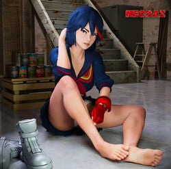 1girls 3d barefoot basement blue_hair boots canned_food daz_studio feet feet_together female_only female_protagonist fingerless_gloves foot_fetish foot_focus gloves hand_behind_head high_resolution kill_la_kill matoi_ryuuko necdaz91 on_floor pantsu parted_lips purple_eyes red_gloves reflection shadow shoes_removed short_hair sitting sneakers soles solo solo_female stairs streaked_hair toes tomboy two_tone_hair underwear white_boots white_panties white_underwear