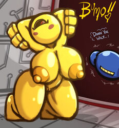 1_eye absurd_res ass big_breasts big_butt blush breasts capcom duo female genitals goo_creature hi_res humanoid machine mega_man mega_man(classic) mega_man_(character) nipples not_furry pussy robot sachasketchy sketch slime solo_focus teasing thick_thighs video_games yellow_devil