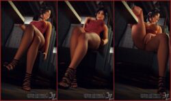 1girls 3d areolae athletic athletic_female bare_legs big_breasts blender breasts dress_around_waist dress_lift edit exhibitionism female female_focus female_only going_commando gold_toenails high_heels indoors junkerz lara_croft lara_croft_(survivor) large_breasts medium_breasts multiple_images nipples no_eyewear open_toe_shoes patreon_username ponytail presenting presenting_pussy public public_nudity pussy shaved_pussy sitting sitting_on_chair solo spread_pussy strapless_dress strappy_heels tomb_raider tomb_raider_(survivor) twitter_username undressed undressing vagina