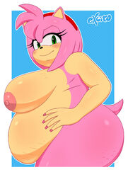 2021 absurd_res accessory amy_rose anthro areola ass big_breasts big_butt black_nose blue_background blush breasts cellulite colored_nails countershading digital_media_(artwork) eulipotyphlan excito fat female green_eyes hair hair_accessory hairband hedgehog hi_res huge_butt looking_at_viewer mammal morbidly_obese morbidly_obese_anthro morbidly_obese_female nails nipples obese obese_anthro obese_female overweight overweight_anthro overweight_female pink_areola pink_body pink_hair pink_nails pink_nipples pink_skin portrait side_view signature simple_background solo sonic_(series) sonic_the_hedgehog_(series) stretch_marks tan_countershading three-quarter_portrait