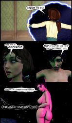 1girls 3d 3d_(artwork) big_breasts bioshock bioshock_infinite blue_eyes brown_hair busty comic dialogue elizabeth_comstock english_text female female_only hourglass_figure legs light-skinned_female light_skin lordaardvark naked nude nude_female offscreen_character offscreen_female solo speech_bubble text thick_thighs thighs voluptuous