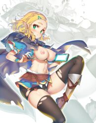 blonde_hair breasts breath_of_the_wild hong_(white_spider) looking_at_viewer nipples princess_zelda tagme tears_of_the_kingdom the_legend_of_zelda thighhighs thighs zelda_(tears_of_the_kingdom)