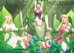 3girls a_link_between_worlds bare_arms bare_legs bare_shoulders barefoot blonde_hair bottomless breasts breath_of_the_wild brown_hair carnivorous_plant clenched_hands closed_eyes collarbone cunnilingus day deku_(tloz) deku_baba dress feet female foot_fetish green_eyes half-closed_eyes jungle kandenrem laugh laughing licking long_dress long_hair medium_breasts monster multiple_females multiple_girls multiple_persona navel neck necklace nintendo no_panties open_mouth oral outdoors party_wipe pink_dress plant princess_zelda pussy round_teeth small_breasts smile soles spread_legs straight_hair strapless strapless_dress super_smash_bros. teeth the_legend_of_zelda tickle_torture tickling toes tree twilight_princess upper_teeth vines white_dress zelda_(a_link_between_worlds) zelda_(breath_of_the_wild) zelda_(twilight_princess)