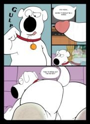 absurd_res big_ass big_butt big_penis brian_griffin canid canine canis domestic_dog english_text erect_penis family_guy feet genitals giantboonehusky_(artist) hi_res huge_ass huge_butt licking_lips macro male_only mammal masturbation micro paws penis squeezing text