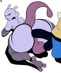 2boys all_fours anal annoyed anthro anus armwear ass backsack balls big_ass big_balls big_butt big_penis butt clothing collar duo felid feline femboy genitals girly hi_res huge_butt legendary_pokémon legwear looking_back lucario male male/male mammal mewtowo_(shadman) mewtwo nintendo penis pokemon pokemon_(species) rear_view thecon thick_tail thick_thighs thigh_highs video_games virtigogun wide_hips