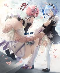 1girls 2futas anal anal_sex big_ass big_balls big_breasts big_butt big_penis blowjob blue_eyes blue_hair boss_and_subordinate breasts breasts_out cleavage clothed_rape clouds cum cum_in_ass cum_in_mouth cum_inflation cum_inside cumflated_belly cumflation deep_blowjob deep_throat deepthroat doggy_style double_penetration dress dress_lift emilia_(re:zero) eyebrows fellatio femsub full-package_futanari futa_on_female futadom futanari futanari_penetrating gigantic_balls gigantic_penis gigantic_testicles hair hair_band hair_ornament hair_over_one_eye holding_head holding_hips huge_ass huge_balls huge_breasts huge_cock inflation irrumatio long_hair long_sleeves looking_at_partner looking_down maid maid_uniform meeting_in_the_middle mostly_clothed nipples open_mouth oral oral_penetration oral_sex penis_growth ram_(re:zero) rape re:zero_kara_hajimeru_isekai_seikatsu red_eyes red_hair rem_(re:zero) sex short_hair siblings sinensian sisters sky spitroast testicles thick_thighs thighhighs thighs threesome thrusting thrusting_into_ass thrusting_into_mouth tongue uncensored veiny_penis veiny_testicles white_hair