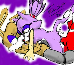 2006 anthro archie_comics blaze_the_cat bunnie_rabbot cat echidna feline female fur knuckles_the_echidna male mammal monotreme sex sonic_(series) straight tagme telsa