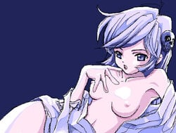 1girls 2008 blue_hair breasts dororon_enma-kun female long_hair nipples palta_(pixiv63445) tagme yuki_onna yukiko_hime