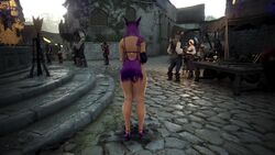 3d animated ass back_view black_desert_online fox_ears mmorpg original_character pink_hair sorceress_(black_desert) thick_thighs transparent_clothing video walking wide_hips