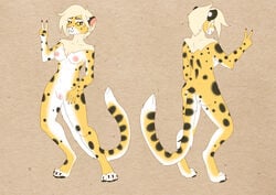 absurd_res amari anthro artbynit ass breasts digital_media_(artwork) felid feline female fur genitals hair hi_res looking_at_viewer mammal model_sheet nipples pussy serval simple_background solo spots